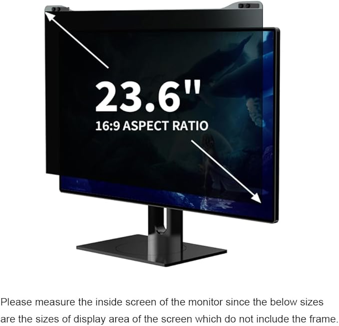 Docooler Computer Privacy Screen Filter, Hanging Screen Filter Compatible Widescreen Computer Monitor with Aspect Ratio 16:9, Anti-Glare Privacy Screen Protector for 20-32 Inch Monitor (Inch Optional)