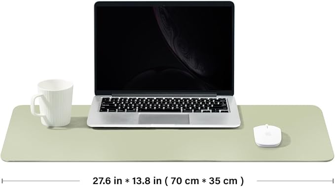 Cork Desk Mat - Dual-Sided Desk Pad for Office and Home - Desk Organization and Accessories - Ideal for Large Mouse Pad and Desk Mats on Top of Desks(Light Green,27.6"x 13.8")