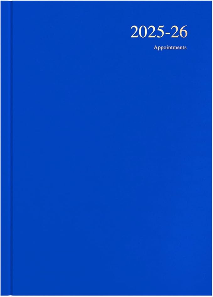 Collins 'Essentials' 12 Month Mid/Academic Year Planner, July 2025-July 2026 - ESSA43M.60-2526- Week-to-View Appointments Diary, A4 Hard Cover, Blue