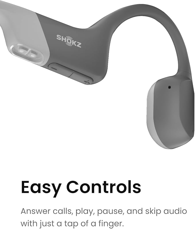 SHOKZ OpenRun (AfterShokz Aeropex) - Open-Ear Bluetooth Bone Conduction Sport Headphones - Sweat Resistant Wireless Earphones for Workouts and Running - Built-in Mic, with Headband