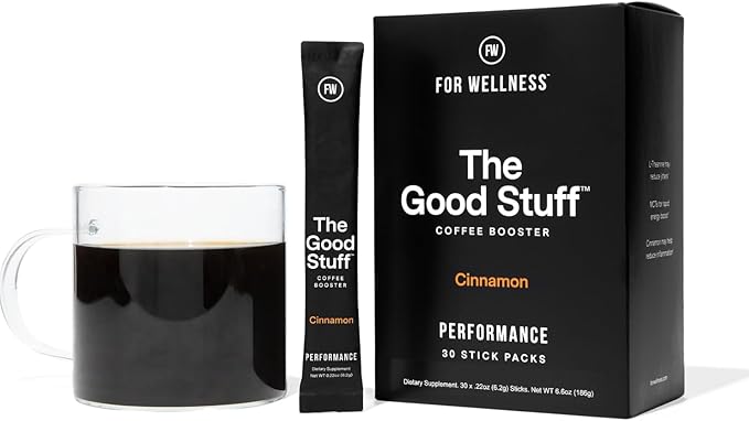 For Wellness The Good Stuff Performance – Coffee Booster | Collagen + MCT Powder Supplement with L-Theanine and Antioxidants for Jitter-Free Energy & Stamina | Non-Dairy, Keto-Friendly, 30 Servings