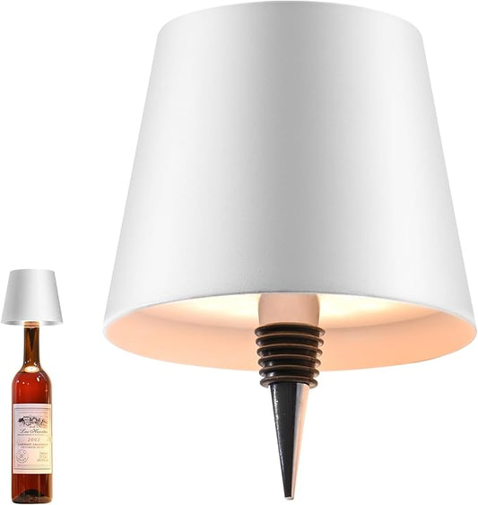 Realmoon Wireless LED Wine Bottle Light - 3 Color Dimmable, Perfect for Dining Room, Bedroom and Bar Atmosphere (White)