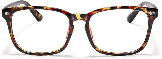 TIJN Blue Light Blocking Glasses for Women Men Clear Frame Square Nerd Eyeglasses Anti Blue Ray Computer Screen Glasses