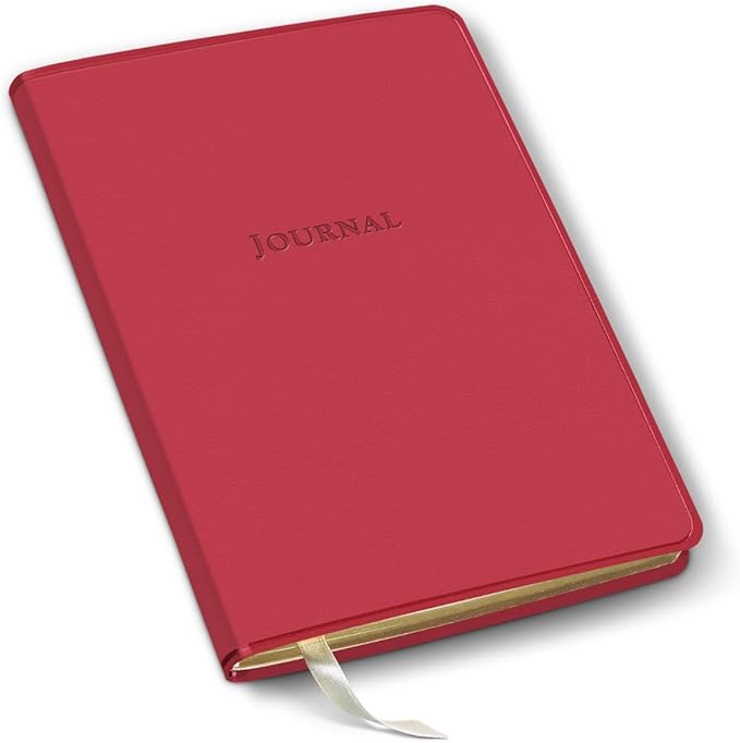 Gallery Leather Journal Notebook - 192 Pages, Softcover, For Men and Women, For Writing, Work & Travel, Handcrafted - Caribbean Red - 8 x 5.5, Desk Lined