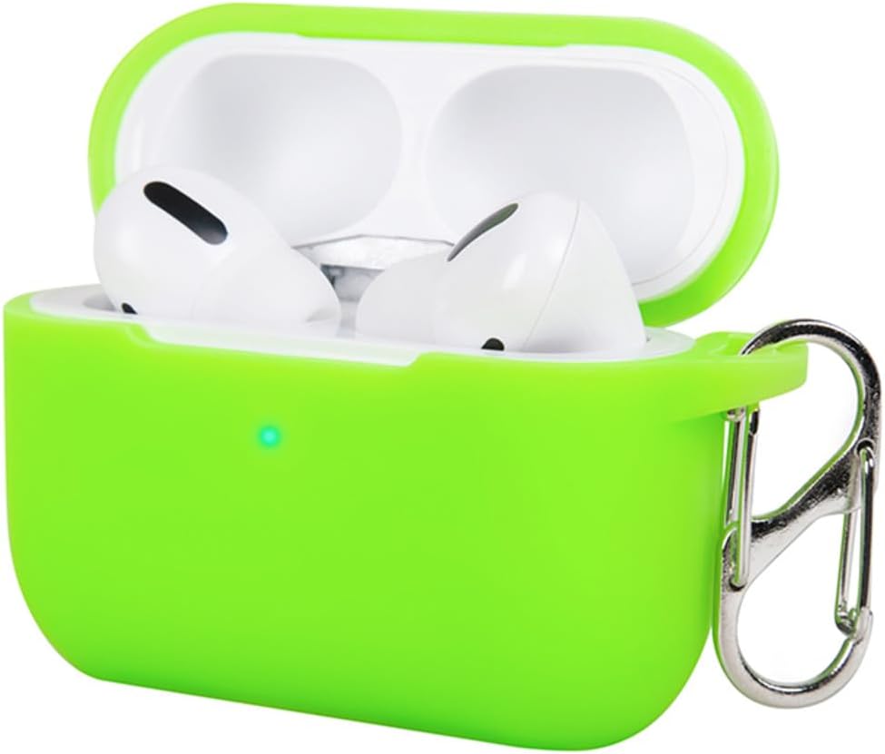 FELONY CASE – Soft Silicone AirPods Pro Case - Neon Green | Shockproof, 360° Protective Apple Airpods Case Cover with Keychain | Wireless Charging Compatible with Front LED Visible