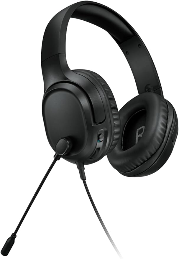 Lenovo H110 Wired Gaming Headset - 3.5mm Connection, Omni-Directional Microphone, Breathable Ear Cups, Built-in Volume Wheel - Black