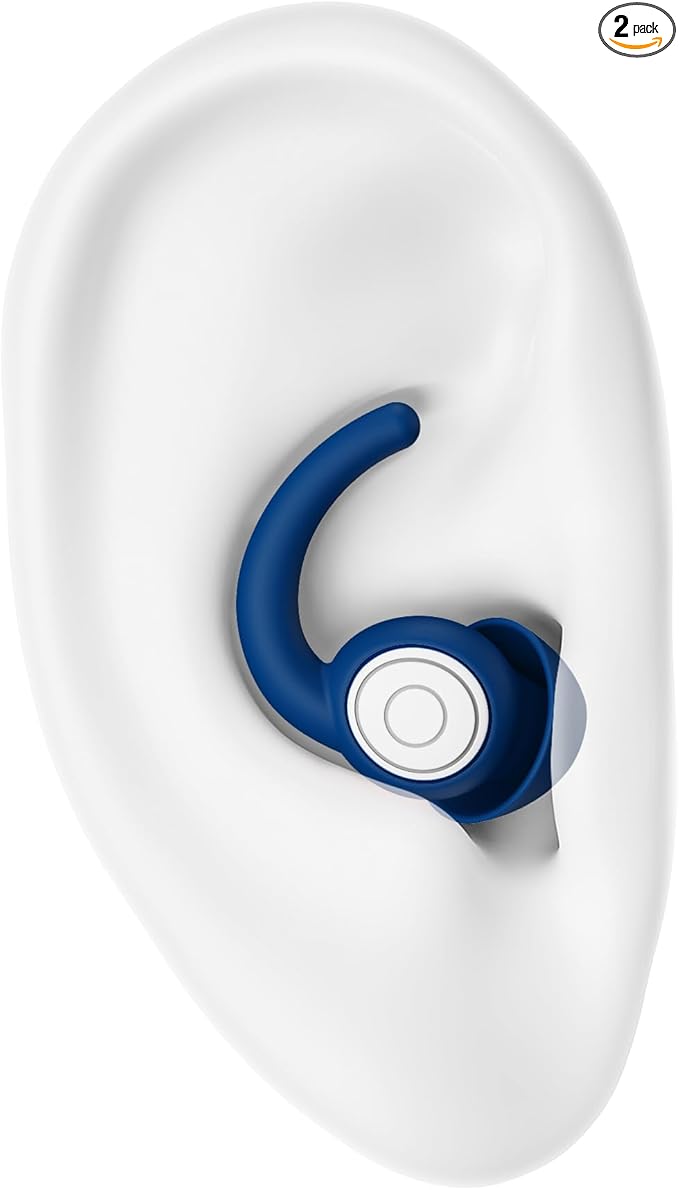 Ear Plugs for Sleeping Noise Cancelling Silicone Earplugs Noise Reduction, 2 Pairs Ear Plugs for Sleeping Reusable Noise Sound Blocking Earplugs for Sleep,Snoring,Concerts,Focus,Flight