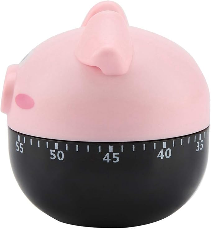 Cute Cartoon Pig Kitchen Timer,Mechanical Timers Counters,for Cooking Timing Tool Alarm Clock,Portable Alarm Clock Kitchen Cooking Tool()