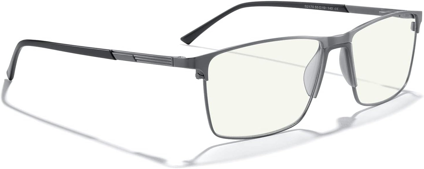 MERRY'S Fashion Blue Light Blocking Glasses - Reading Glasses Metal Frame Spring Hinge Readers for Men Eyeglasses