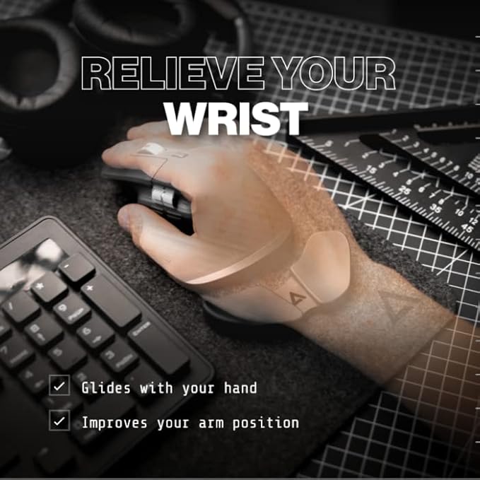 DELTAHUB Carpio G2.0 - Advanced Ergonomic Right-Handed Gaming Wrist Rest for Mouse - Superior Support for Serious Gamers - Anti-Fatigue, Smooth Glide (Large, Right, White)