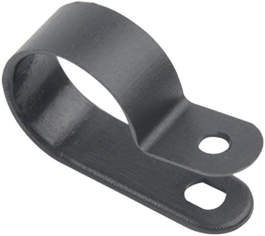 100PCS 3/4" Nylon Cable Clips Assortment R-Type Cable Clip Kit Black Plastic Wire Clamps Fasteners for Wire Mounting