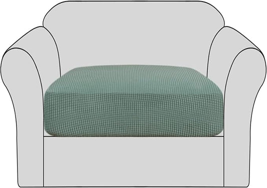 H.VERSAILTEX High Stretch Individual Seat Cushion Covers Sofa Slipcovers Couch Cushion Covers Sofa Covers Featuring Jacquard Textured Twill Fabric (1 Pack for 1 Cushion Chair, Sage, Small)