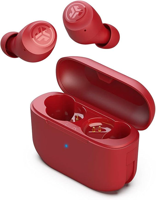 JLab Go Air Pop True Wireless Earbuds, in Ear Headphones, Bluetooth Earphones, Ear Buds with 32H Playtime, Bluetooth Earbuds with Microphone, USB Charging Case, Dual Connect, EQ3 Sound, Rose