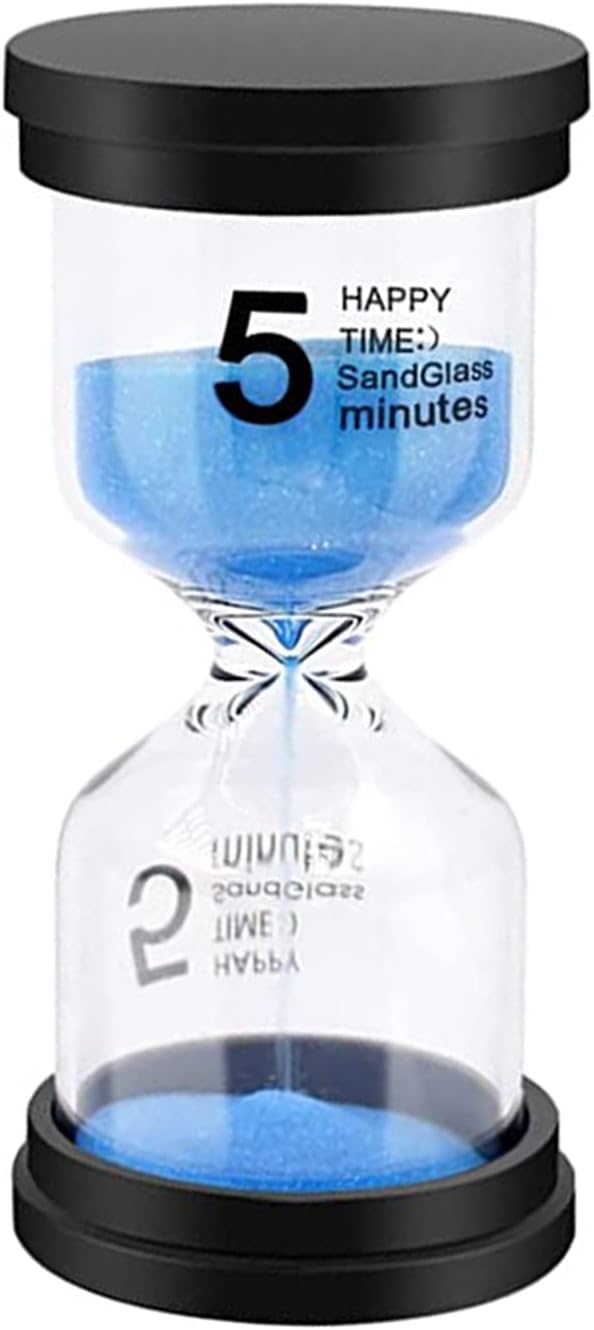 Sand Timer, Hourglass Sand Timers Colorful Minutes Sandglass Timer with Protective Cover for Classroom Home Office Cooking (ylonitrile Butadiene Styrene, L-5 Mintue)