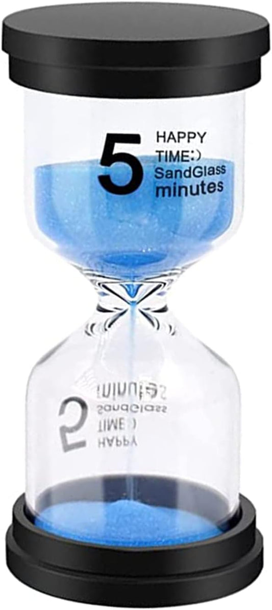Sand Timer, Hourglass Sand Timers Colorful Minutes Sandglass Timer with Protective Cover for Classroom Home Office Cooking (ylonitrile Butadiene Styrene, L-5 Mintue)