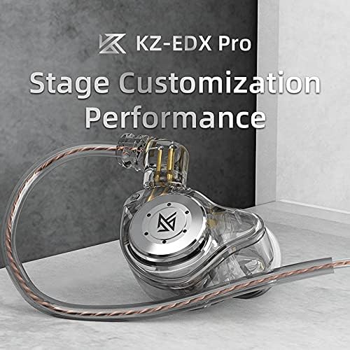 KZ EDX PRO in-Ear Headphone IEMs Stereo Bass Earbuds Wired 3.5mm Plug & 2pin Detachable Cable, Noise Isolating in-Ear Earphones with Microphone for Musician, Singer, Guitarist, Church (White with Mic)