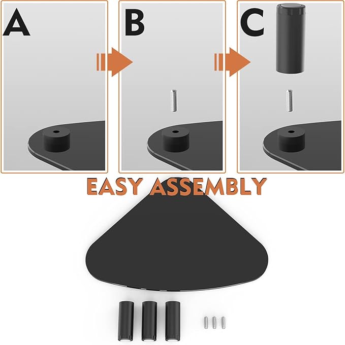 Hemudu Tempered Glass Computer Monitor Riser/Triangle Save Space Desktop Corner Stand for Computer Monitor & Laptop Black HD01B-003