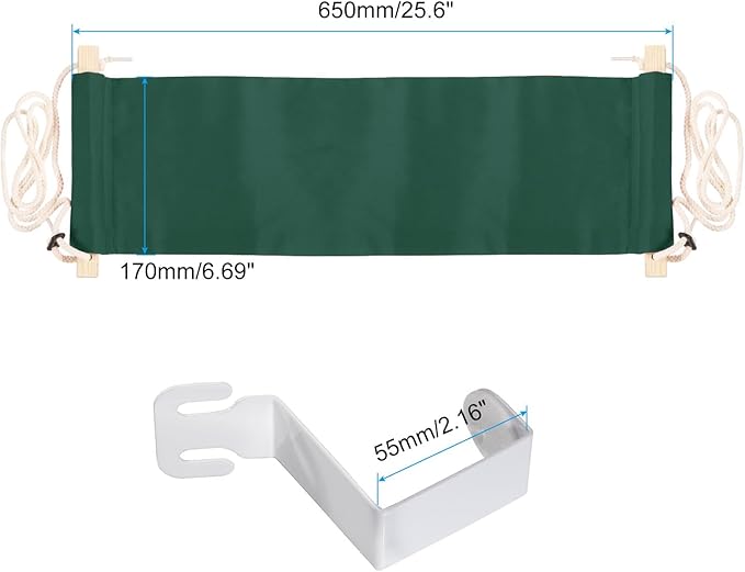 PATIKIL Foot Hammock Under Desk, Adjustable Foot Rest Sling with Hooks Portable Desk Footrest for Airplane Travel Home Office, Dark Green Style 1