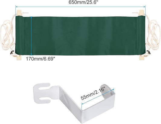 PATIKIL Foot Hammock Under Desk, Adjustable Foot Rest Sling with Hooks Portable Desk Footrest for Airplane Travel Home Office, Dark Green Style 1