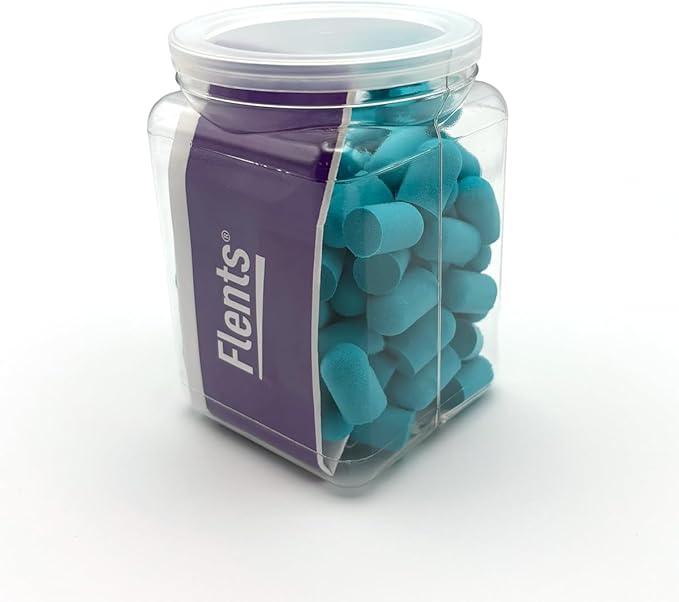 Flents Super Sleep Foam Ear Plugs, 50 Pair for Sleeping, Snoring, Loud Noise, Traveling, Concerts, Construction, & Studying, Teal, Made in The USA