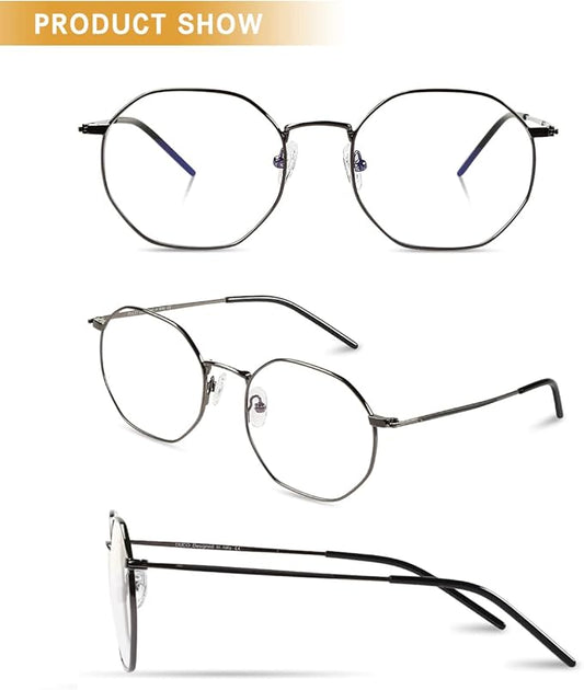 DUCO Small Round Blue Light Glasses For Women Men Blue Ray Blocking Glasses 8215