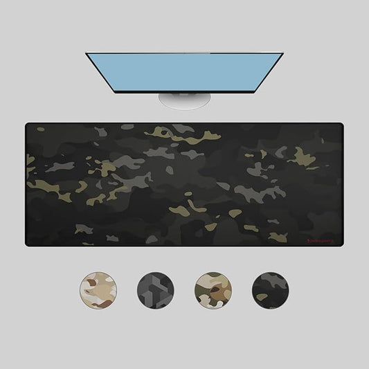 Das Keyboard Large Gaming Mouse Pad Desk Mat with Stitched Edge - Non Slip Base - Waterproof - Premium Cloth Mousepad for Home Work Gaming - Urban Commando Camo