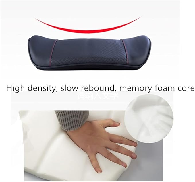 ZHONGLI Memory Foam Lumbar Support Pillow-Middle/Lower Back Support Cushion-Used for car Seats, Office Chairs, recliners, etc. (Style-2 (Black))