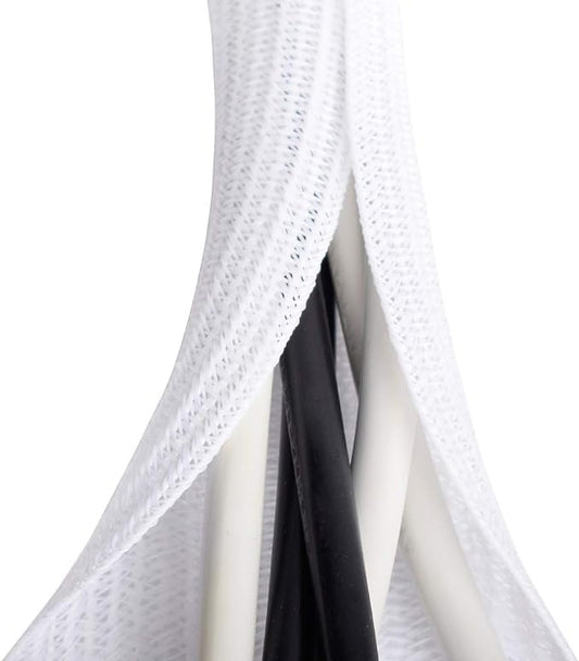 6.6ft - 1/2 inch White Cable Sleeve, Cable Organizer for Desk PC TV Computer, Wire Protector Cable Wrap Cover, Cord Management for Home Office