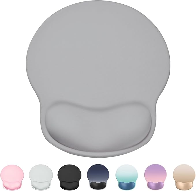 Ergonomic Mouse Pad Wrist Support, Comfortable Mouse Pad Wrist Rest, Relieve Wrist Pain Gel Mouse pad, Non-Slip Rubber Base Mousepad for Laptop, Computer, Prefect for Office & Home(Gray