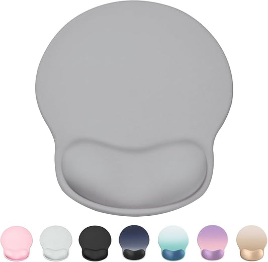 Ergonomic Mouse Pad Wrist Support, Comfortable Mouse Pad Wrist Rest, Relieve Wrist Pain Gel Mouse pad, Non-Slip Rubber Base Mousepad for Laptop, Computer, Prefect for Office & Home(Gray