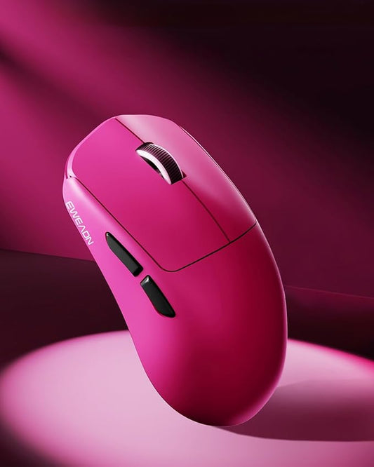 X23Pro Wireless Gaming Mouse, 59g Ultra-Lightweight, 800mAh Rechargeable Mouse, PAW3311 Sensor, 12000 DPI, Tri-Mode Wireless Mouses with 6 Programmable Buttons, Grip Tape, for PC/Mac, Pink