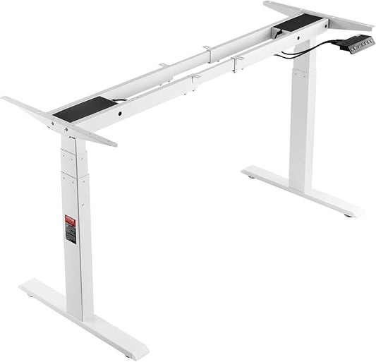 VEVOR Dual Motor 3 Stage Standing Desk Frame, Adjustable 26"-50.8" Height & 43.3"-70.1" Length Electric Stand Up Computer Desk Legs, Ergonomic DIY Workstation Base for Home Office(Frame Only)