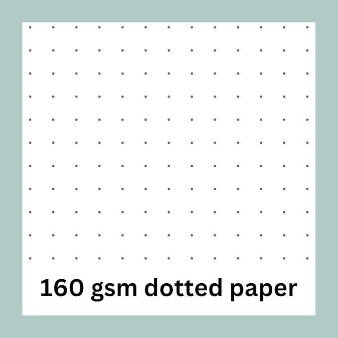 RICCO BELLO Hardcover Dot Grid Journal Notebook, Lay Flat Design, Pen Holder, 5.7 x 8.4 inches, Thick 160 gsm Paper, 80 sheets/160 pages (Green Leaves)