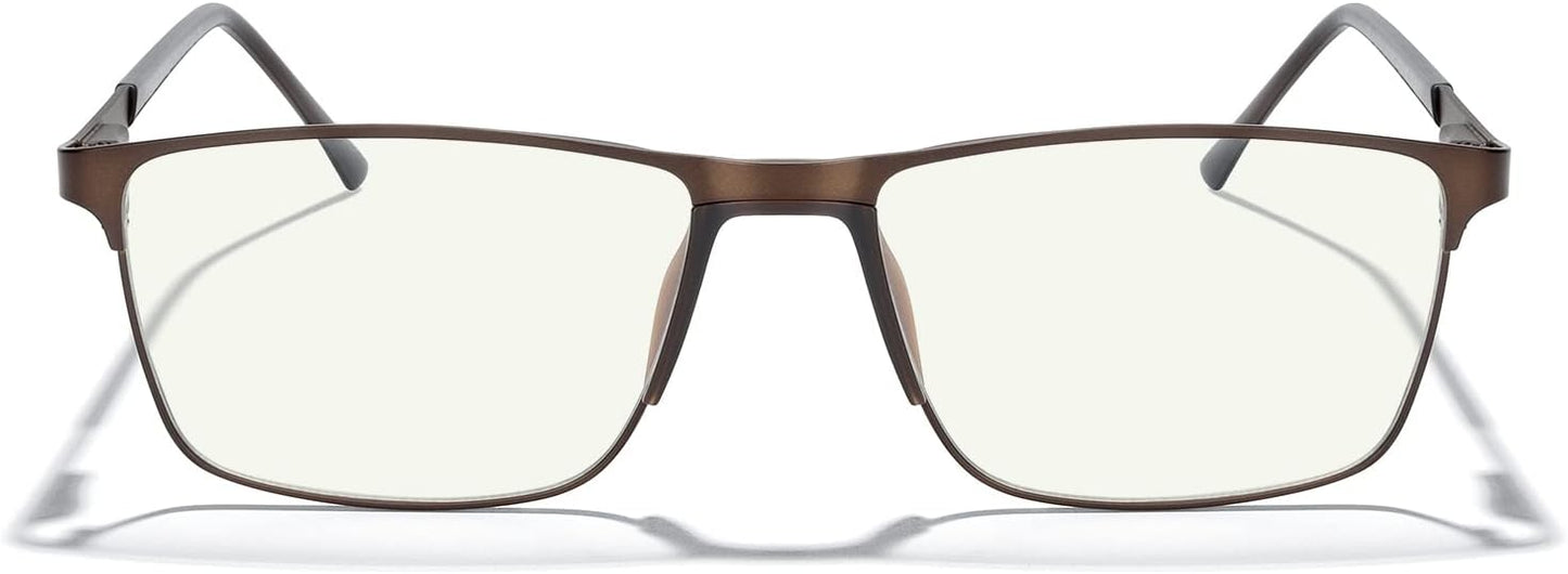 MERRY'S Fashion Blue Light Blocking Glasses - Reading Glasses Metal Frame Spring Hinge Readers for Men Eyeglasses