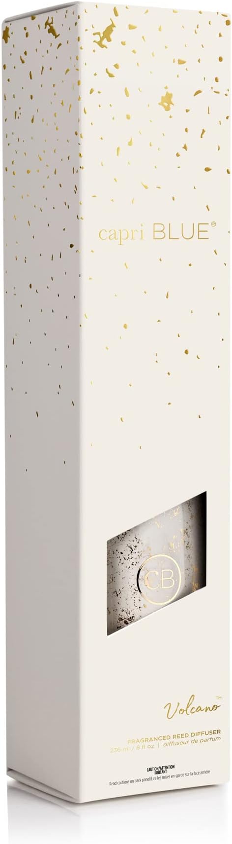 Capri Blue Glimmer Reed Diffuser Set - Includes Diffuser Sticks, Scented Oil, and Decorative Glass Bottle - Home Decor Room Freshener - Capri Blue Home Fragrance - Volcano (8 fl oz)