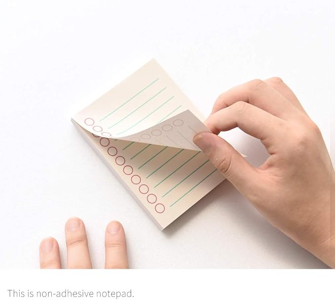 Monolike Memopad Boldline design SET - 4 Packs, 4 Different Designs, 100 Sheets Per Pad, Total 400 Sheets, Note pads, Writing pads, 3.15 x 4.17 Inches