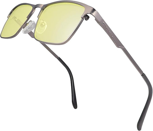 YIMI Mens Blue Light Glasses Men Computer Gaming BlueLight Blocking Glasses Metal Anti Eyestrain Clear Lens Eye Protection