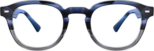 Dollger Blue Light Blocking Glasses For Woman Men Thick Frame Round Non-Prescription, pertain Computer Gaming，TV，Work