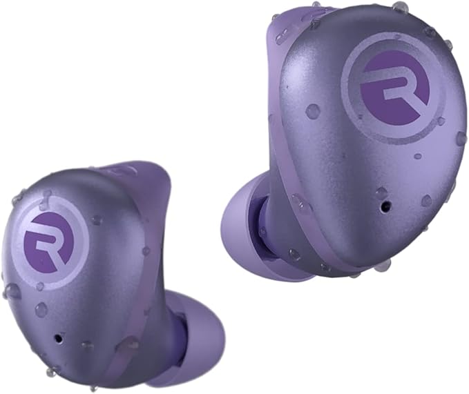 Raycon Fitness Bluetooth True Wireless Earbuds with Built in Mic 56 Hours of Battery IPX7 Waterproof Active Noise Cancellation and Awareness Mode Bluetooth 5.3 Portable Sport (Purple)