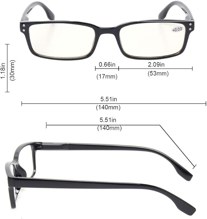 Kerecsen Computer Glasses 2 Pair UV Protection, Anti Blue Rays, Anti Glare and Scratch Resistant Computer Reading Glasses (Clear, 2.50, multiplier_x)