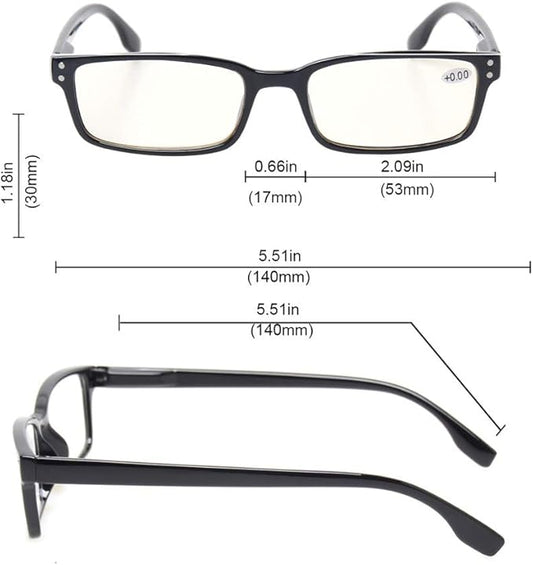 Kerecsen Computer Glasses 2 Pair UV Protection, Anti Blue Rays, Anti Glare and Scratch Resistant Computer Reading Glasses (Clear, 2.50, multiplier_x)