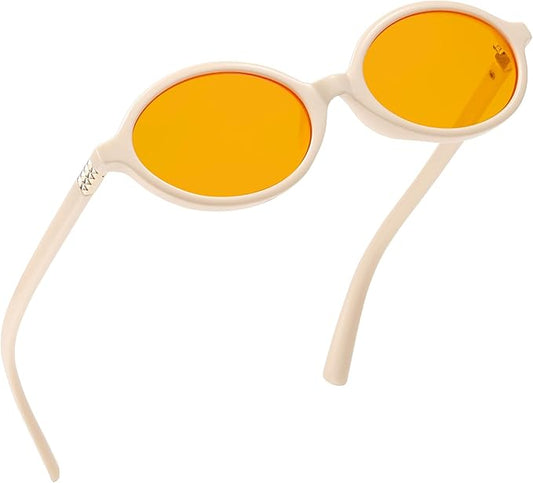 Trendy Amber Blue Light Blocking Glasses Orange Lens for Better Sleep,Computer Eye Strain Men Women Gaming Glasses