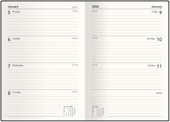 Collins 'Legacy' 14 Month Mid/Academic Year Planner, July 2025-August 2026 Week-to-View Diary, A5 Hard Cover, Yellow