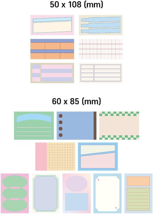 Monolike Message & Label Sticker Pack Series.2 (102Pcs) - Variety Pack, Journal, Scrapbook, Waterproof, Fancy Sticker