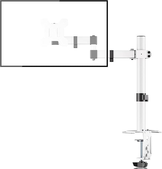 Bracwiser Monitor Mount Single Fully Adjustable Arm Monitor Arm Fits One Screen 13-32 inch 22lbs for Monitor Computer Screen 13 15 17 19 20 22 23 24 26 27 30 32 inch VESA 75 100, White(MD7421W)