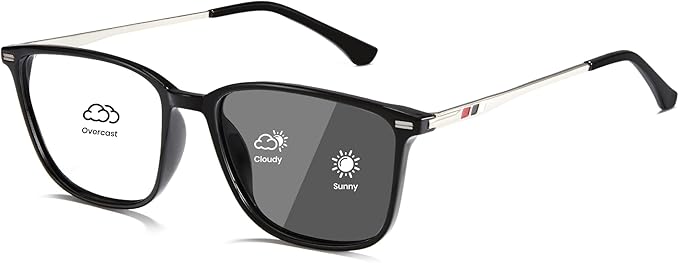 Cyxus Blue Light Blocking Glasses Men Women Computer Gaming Glasses Rectangle UV400 Photochromic glasses 8208i01