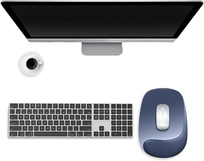 Wrist Rest Support for Mouse Pad and Keyboard Set, Ergonomic Gel Wrist Support - Fabric with Non-Slip, Soft & Comfortable, Relieve Office or Gaming Wrist Pain (Blue)