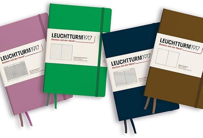 LEUCHTTURM1917 - Notebook Hardcover Medium A5-251 Numbered Pages for Writing and Journaling - Thinking Ahead (Squared Paper, Spice Brown)