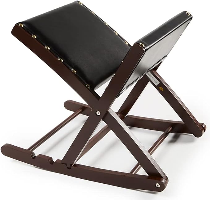 Foldable Upholstered Rocking Footrests - Black