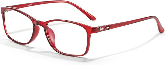 ANRRI Blue Light Blocking Glasses Anti Eyestrain UV Filter Computer Game Eyeglasses Lightweight Red Frame